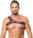 Zado Leather Chest Harness with One Shoulder Strap 2010305 Black XL/XXL