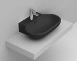 Ceramica Dolomite Mirto mosdótál 65x46 cm ovális beépíthető fekete matt D461481 (D461481)