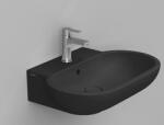 Ceramica Dolomite Mirto mosdótál 65x46 cm ovális klasszikus fekete matt D461181 (D461181)