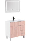 Leziter Neo Vision 80 mobilier de baie complet alb-sonoma stejar (NEOVIS80FST)