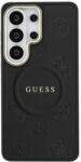 GUESS Husa Guess Saffiano Peony Embossed Ring cu MagSafe compatibila cu Samsung Galaxy S26 Ultra, Negru (3666339613297)