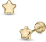 Lisa Jewelry for Kids ékes csillag sárga arany fülbevaló gömbzárral - JTAG-4206-18 (JTAG-4206-18)