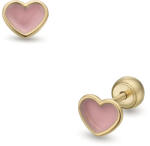 Lisa Jewelry for Kids szív rózsaszín belsővel gyerek fülbevaló gömb zárral (JTAG-0284-18) - jutaoraekszer