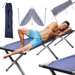 Malatec XXL összecsukható kempingágy 190, 5 cm x 70, 5 cm - kék 150kg teherbírás