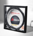 Autolife DW-5055BK Valódi bőr dobozos kormányvédő szellőző lyukacsos Fekete varrásos mintával (00801) - akcio-shop