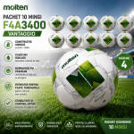 Molten Pachet 10 mingi fotbal Molten F4N3400 Vantaggio, constructie hibrida, cusaturi sigilate, marime 4 (10XF4N3400)