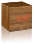 Gingko Design GINGKO Часовник с термометър CUBE - тиково дърво с червени цифри (Gingko-GK08R4) Будилник