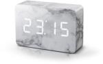 Gingko Design GINGKO Часовник/термометър BRICK - бял мрамор с бели цифри (Gingko-GK15W5) Будилник