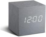 Gingko Design GINGKO Часовник/термометър CUBE - алуминиев ефект с бели цифри (Gingko-GK08W6) Будилник