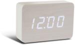 Gingko Design GINGKO Часовник/термометър BRICK - бяло дърво с бели цифри (Gingko-GK15W13) Будилник