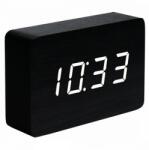 Gingko Design GINGKO Часовник с термометър BRICK - черно дърво с бели цифри (Gingko-GK15W10) Будилник