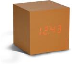 Gingko Design GINGKO Часовник с термометър CUBE - цвят мед с червени цифри (Gingko-GK08R9) Будилник