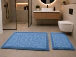 Delta Carpet Set 2 Covorase Baie, Leaves 02 Albastru, Covor 100% Bumbac, Dimensiunea 60x100 cm (4627186334215) Covor baie