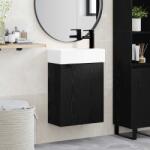 vidaXL Unitate de baie cu robinet Stejar Negru 45, 5 x 22, 5 x 84 cm GartenMobel Dekor (889434)