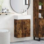 vidaXL Unitate de baie cu robinet Stejar fumuriu 45, 5 x 22, 5 x 84 cm GartenMobel Dekor (889516)