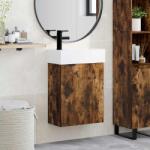 vidaXL Unitate de baie cu robinet Stejar fumuriu 45, 5 x 22, 5 x 84 cm GartenMobel Dekor (889429)