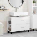 vidaXL Unitate Vanity pentru Baie Alb 80 x 35 x 60 cm Lemn prelucrat GartenMobel Dekor (889385)