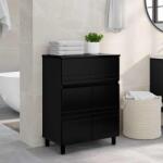 vidaXL Unitate Vanity pentru Baie Negru 60 x 35 x 80 cm Lemn prelucrat GartenMobel Dekor (889416)