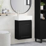 vidaXL Unitate de baie cu robinet Negru 45, 5 x 22, 5 x 84 cm GartenMobel Dekor (889502)