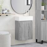 vidaXL Unitate de baie cu robinet Sonoma gri 45, 5 x 25, 5 x 84 cm GartenMobel Dekor (889497)