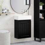 vidaXL Unitate de baie cu robinet Negru 45, 5 x 25, 5 x 84 cm GartenMobel Dekor (889492)