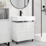 vidaXL Unitate Vanity pentru Baie Alb foarte lucios 60 x 35 x 60 cm GartenMobel Dekor (889409)