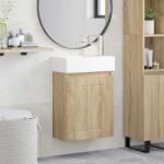 vidaXL Unitate de baie cu robinet Stejar Sonoma 45, 5 x 25, 5 x 84 cm GartenMobel Dekor (889493)