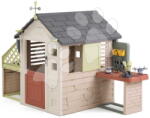 Smoby Căsuță cu atelier de lucru și bucătărie Nature Playhouse Workshop Life Smoby extensibilă cu filtru UV de la 24 luni (SM810310-A) Casuta pentru copii