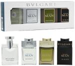 Bvlgari - Bvlgari Men's Miniature Gift Set 4 x 5ml (Pour Homme EDT, Man Rain Essence EDP, Man Wood Essence EDP, Man in Black EDP) Barbati