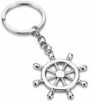Cridem Breloc pentru chei roata de carma din metal cromat, stil nautic (56GX372)