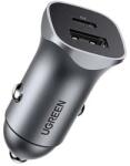 UGREEN CD130 autós töltő, USB-A+PD 3.0, USB-C, QC3.0 30W (szürke)
