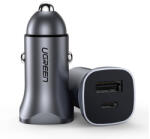 UGREEN car charger CD130, USB, USB-C, 24W (grey)