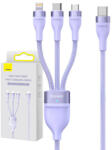 Baseus Flash Series 2, 3 az 1-ben USB kábel, USB-C / Micro-USB / Lightning, 100W, 1.5m (lila)