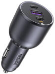 UGREEN EC705 2x USB-C + USB autós töltő, 130W (fekete)