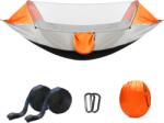 Belle Vous Hamac de camping, Belle Vous, cu plasa anti-tantari, material 210T Nylon, 250x80 cm, portabil, buzunar lateral depozitare, chingii de prindere si carabiniere, Gri/Portocaliu (5061014884449)