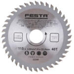 Festa / Westberg Körfűrésztárcsa 115x2, 8x22, 2mm Z40 keményfém fogazattal (87-22300)