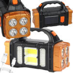 VERK GROUP HB-2678 hordozható napelemes LED lámpa powerbank funkcióval, arany színben (12317_ZL)