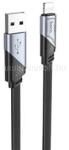 hoco. U119 Machine töltő adatkábel iPhone USB-A - Lightning lapos fekete 1, 2m (HOCO_HC604987) (HOCO_HC604987)