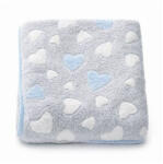 New Baby Paturica bebe, New Baby, 80x90 cm, Pufoasa, Blue Heart (59506)