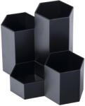 Ecada Suport birou din plastic cu 4 compartimente Ecada 95104V, Negru (95104N)