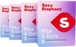 Sexy Elephant® Set de patru cutii de prezervative Sexy Elephant Ribs & Dots (12 buc. )