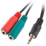 Lanberg Minijack 3.5mm(m) 4pin-> 2x Minijack 3.5mm(f) 3pin Adapter Kábel 20cm Fekete (ad-0023-bk)