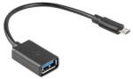 Lanberg Usb Micro(m) 2.0-> Usb-a(f) Adapter 15cm Otg Fekete (ad-otg-um-01)