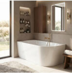 Rea Cada freestanding REA Bellanto Slim ventil cupru periat montaj stanga 150 cm alb (KPL-W8582)