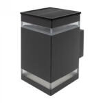 Ecolight Napelemes homlokzati kültéri LED fali kerti lámpa 1.2W 15lm 4000K semleges fehér 120° fekete IP44 alkonyérzékelővel SOE-14S Ecolight (ECOSOL1124)
