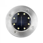 Ecolight Napelemes kültéri kerti LED állólámpa oszlop 2lm 4000K semleges fehér kerek ezüst-fekete IP44 alkonyérzékelővel SLO-2 Ecolight (ECOSOL1108)