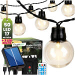 Lumileds Napelemes kerti fényfüzér 50 LED díszgömbök 16, 7m 3000K meleg fehér + távirányító GLADI CONTROL LUMILED (LUMSOL0185)