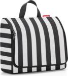 Reisenthel Geantă cosmetică Toiletbag XL cu dungi, alb-negru, din reciclat (WO7086)