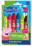 STAEDTLER Zsírkréta, hatszögletű, jumbo, STAEDTLER „Noris® junior 224, Peppa malac, 6 szín (224 C6 L1) - mystock