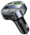 hoco. E70 Bluetooth FM предавател за кола, зарядно устройство USB+Type-C гнездо 30W, LED дисплей, ЧЕРНО (E70)